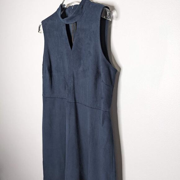 Lysse Navy Blue Sleevless Faux Suede Cutout Mini Dress Size M - Picture 6 of 10